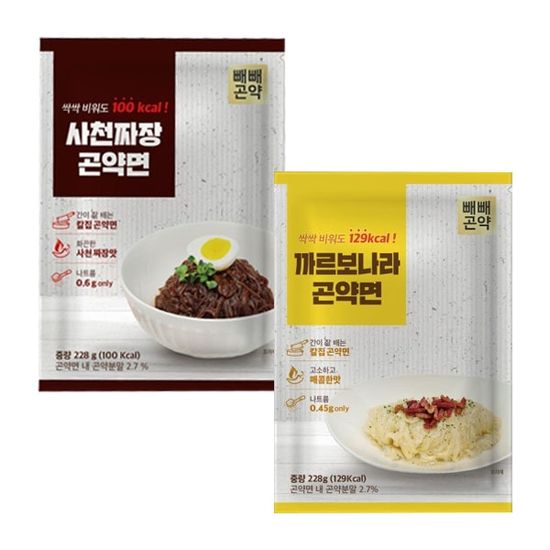 쏙 빠지는 사천짜장 / 까르보나라 곤약면 228g x 3팩