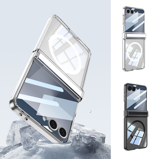 갤럭시 z플립7 자석 힌지 맥세이프 호환 투명 케이스