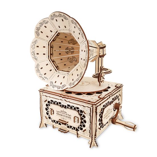 DIY 나무 조립 키트 입체 퍼즐 축음기