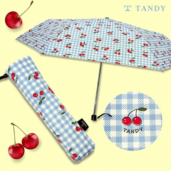탠디 깅엄체리 3단 초경량 암막 우양산