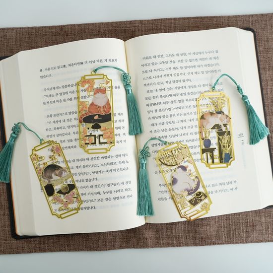 북마크 책갈피 북클립 고양이 금속 북마커 독서용품