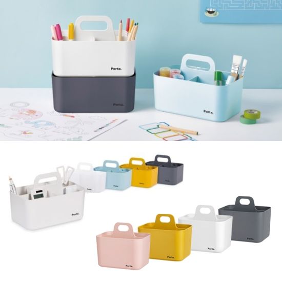 파스텔 데스크수납 손잡이바구니 연필꽂이 필기구정리