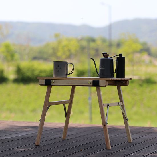 [캠핑덕] 애쉬 우드 롤테이블 캠핑 테이블 소형