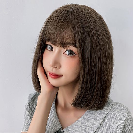 [언니네 가발] 일자컷 단발 통가발(올리브브라운)