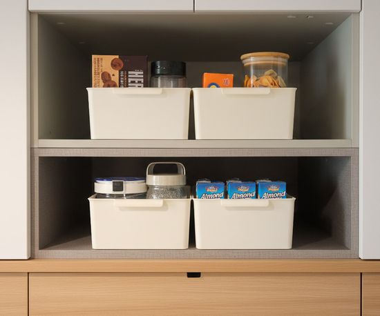 리빙 그립 바스켓 M 4P 손잡이 정리함