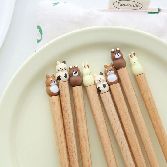동물 캐릭터 나무젓가락 일식 젓가락 생일 선물
