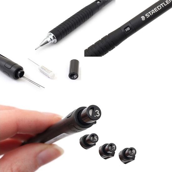 스테들러 0.3mm Graphite 매트블랙 샤프펜슬 925 15