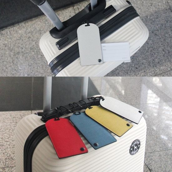 웍스 가방,캐리어,골프백 가죽 이름표 네임택-블랙