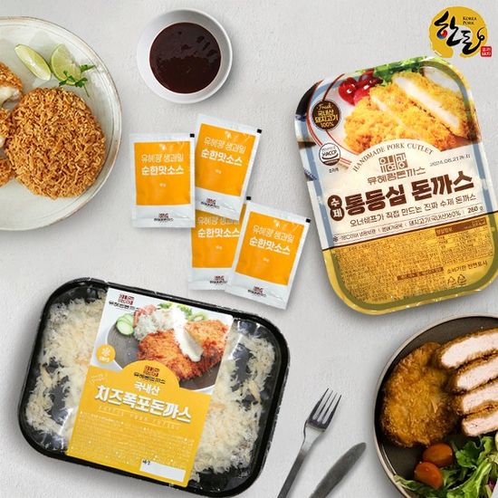 등심돈까스4장+치즈폭포돈까 2장+수제생과일맛소스4