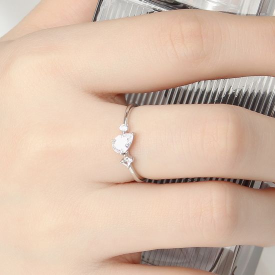 [비쥬홀릭] 실버925 백금도금 아멜리 오픈링 반지(쇼