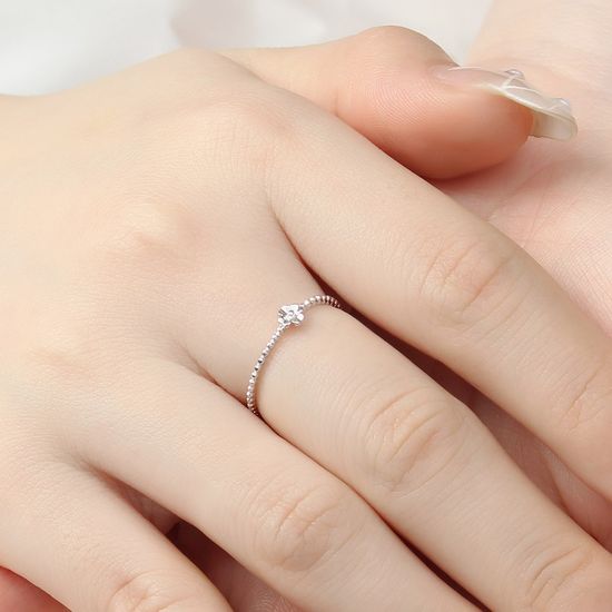 [비쥬홀릭] 실버925 백금도금 플라워 오픈링 은반지