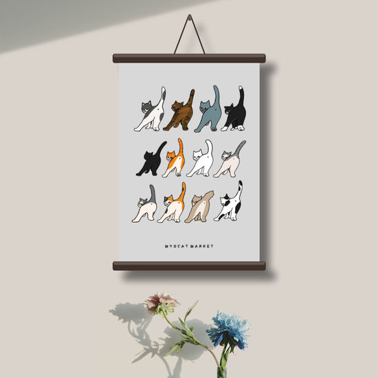 묘캣마켓 똥꼬 자랑냥 고양이 A3 일러스트 포스터