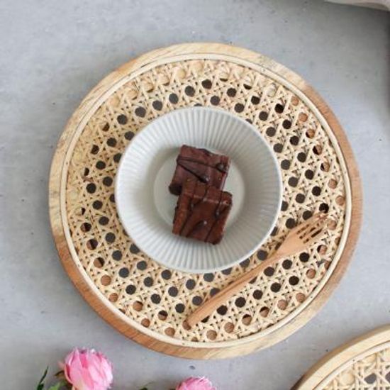 라탄 케인 트레이 원형 - 중 (약 25cm) 1p