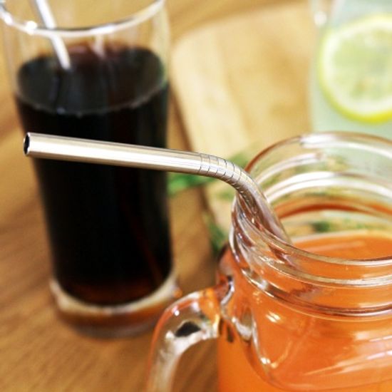 브리니클 스테인레스 215mm 곡선 스트로우 4개 셋트