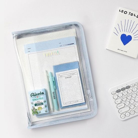 글리터 클리어 스터디 파우치