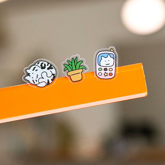 [버숨] 귀여운 포즈 고양이 투명 스티커