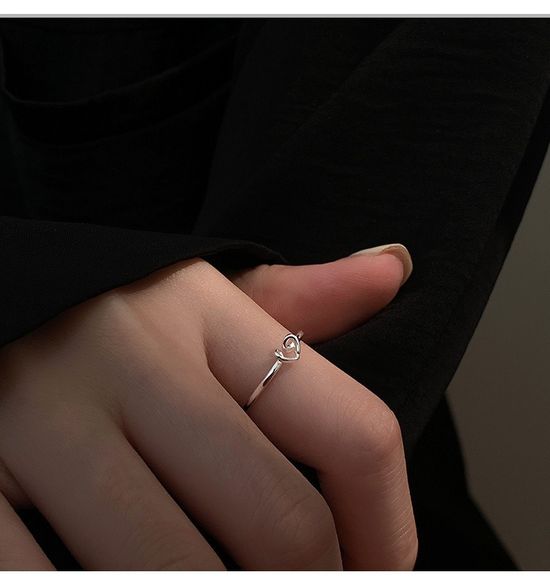 하트 러브 반지 오픈 링 반지 애끼 엄지 검지 링 반지