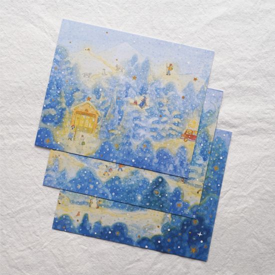 [수채 카드] 'Our Winter Days' 파노라마 엽서