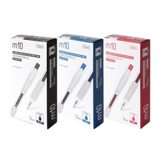 모닝글로리 M10 초저점도펜 1.0mm (흑.청.적) x12개