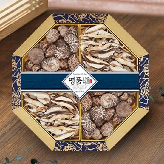 [프레시팜] 팔각 한지함 명품 표고버섯 선물세트