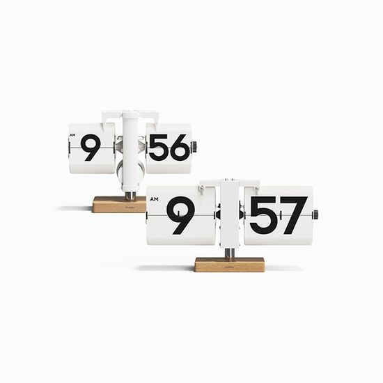 무아스 클래식 모던우드 플립 탁상시계 미니/빅