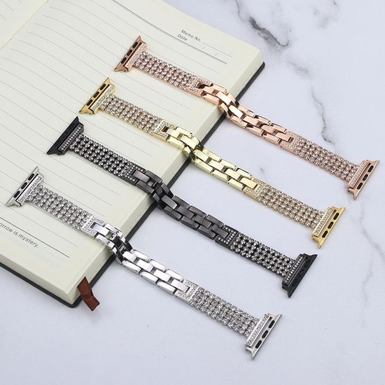애플워치 9 8 7 6 5 4 3 호환 메탈 큐빅 체인 밴드 줄