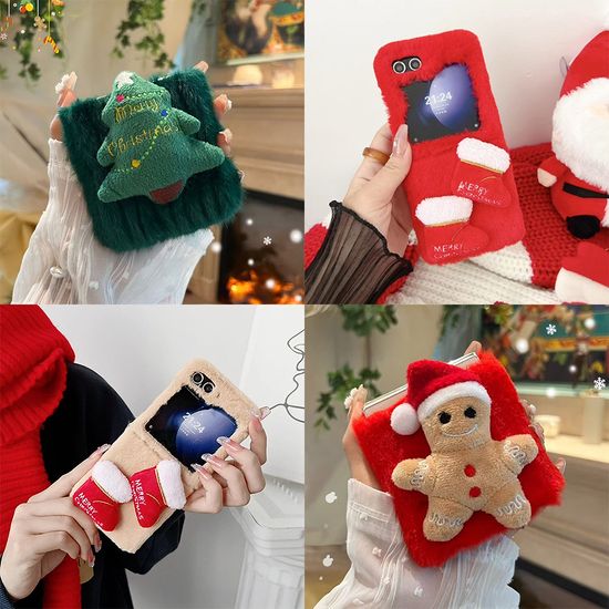 갤럭시z플립 폴드 7 6 5 4 크리스마스 인형 털 케이스