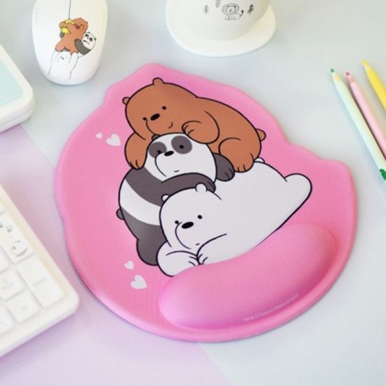 위베어베어스 삼둥이 손목보호 마우스 패드