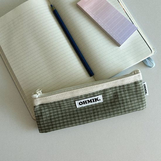 Pencil Pouch - Green Check [000]