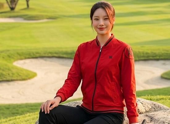 여성 세련된 리아나 뒷망 봄가을 골프웨어 점퍼 골프아우터 바람막이