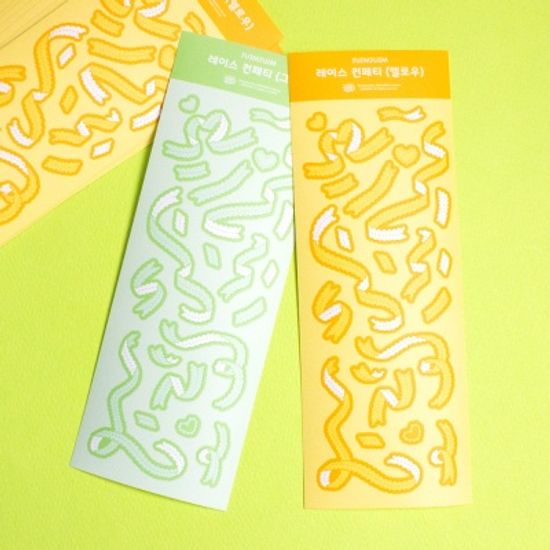 레이스 컨페티 씰 스티커 - 그레이