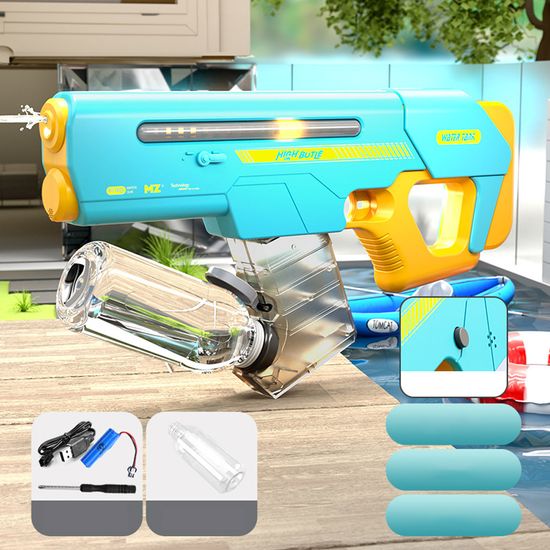 자동 물충전 대용량 LED 전동 워터건 워터밤 물총