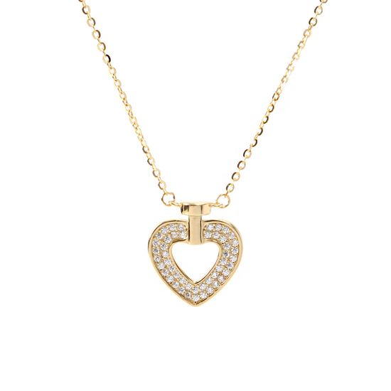 [비쥬홀릭] 실버925 골드도금 유니크 하트 목걸이