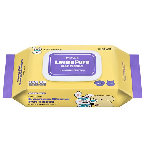 펫생각 데일리케얼 유기농 저자극 강아지 퓨어 펫티슈