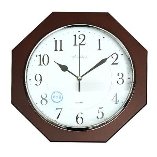저소음 팔각 벽걸이시계 T6338  건전지1개 포함