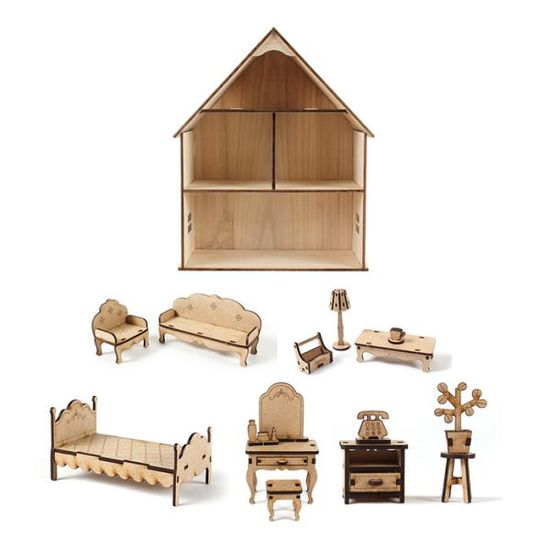 가구 목재 입체퍼즐 - 영공방 인형의 집 B 가구세트