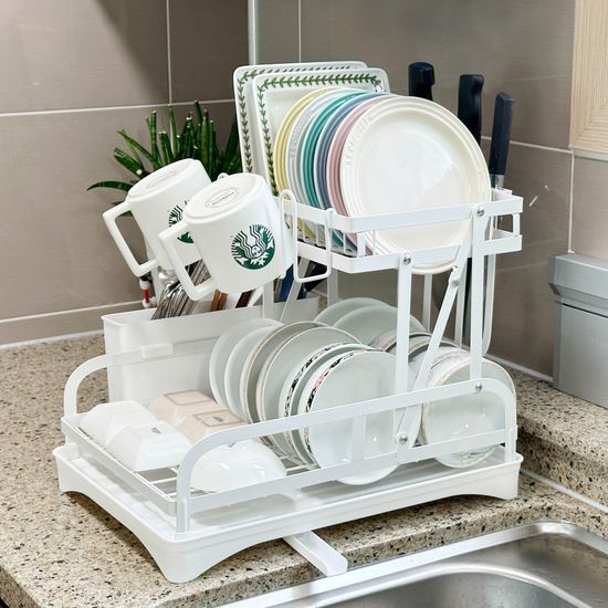 올지 물빠짐 식기건조대 2단 설거지 건조대 싱크대