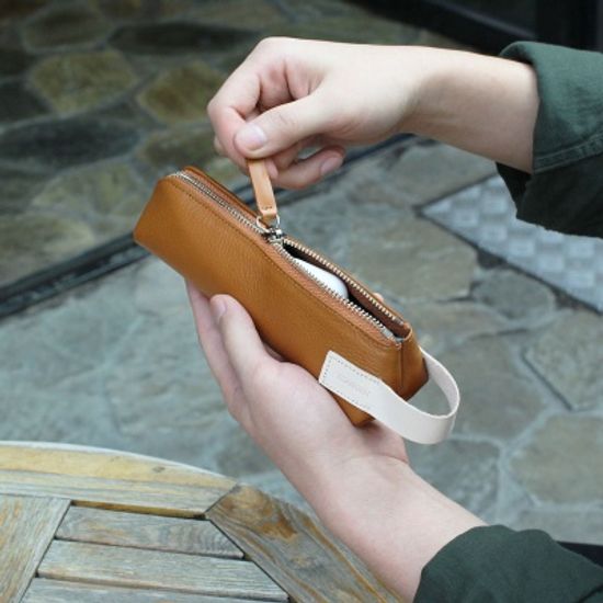Zippered Pencil Case (가죽)탄