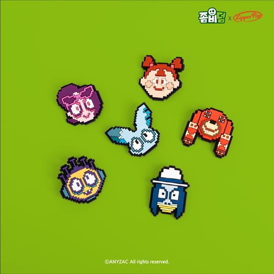 좀비덤 x 지퍼팝 3D 픽셀 도트 캐릭터 패션 아이템