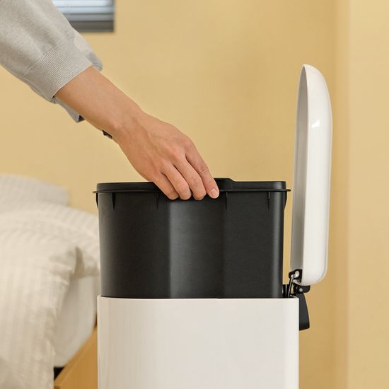 밀리_무소음 페달 휴지통 슬림형 10L