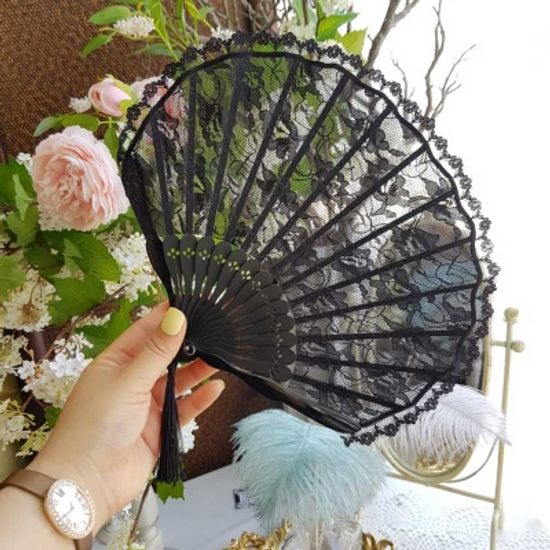 레이디 레이스 접이식 부채