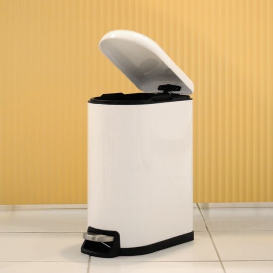 밀리_무소음 페달 휴지통 슬림형 10L