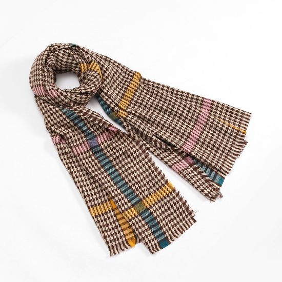 그레타 체크 머플러(브라운) 니트목도리