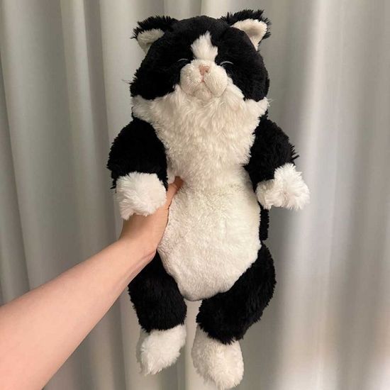 무릎인형 잠자는쓰야쓰야 턱시도 하치와레 고양이인형