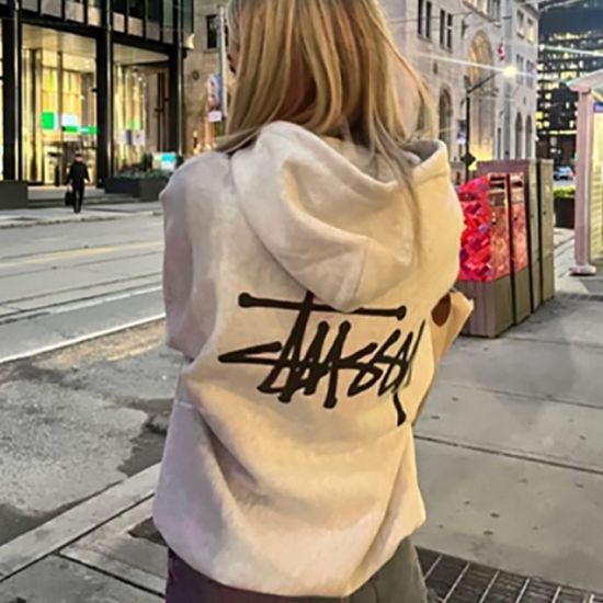 스투시 베이직 스튜시 로고 기모 후드 티셔츠