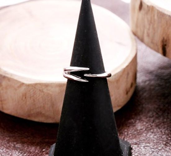 Tornado two point silver ring