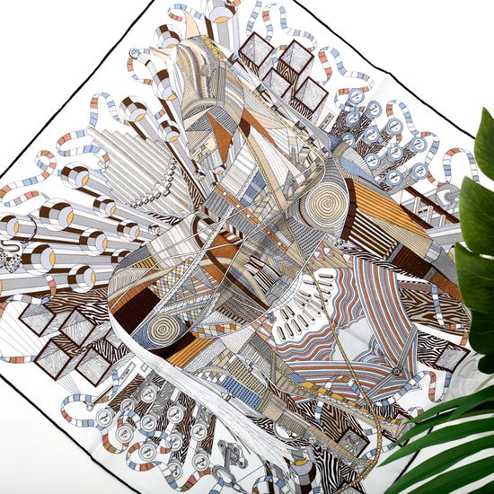 [더로라]70정사각 양면 실크스카프 -도시공학 S25003