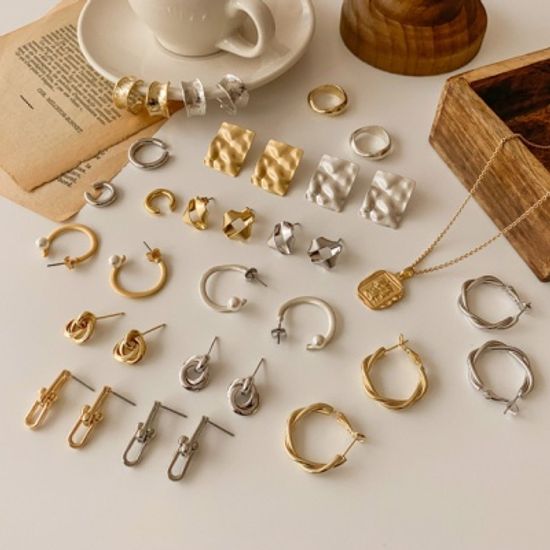 데일리 썸머 빈티지 포인트 귀걸이 귀찌 목걸이