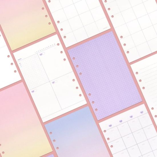 핑크풋 2000샤이닝6공다이어리_리필(45매)