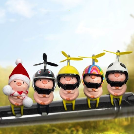 프로펠러 헬멧 돼지 자전거 오토바이 장식 악세사리